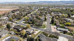 Aerial view with a residential view and a mountain view