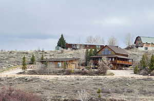 Front street  view of house and detached garage