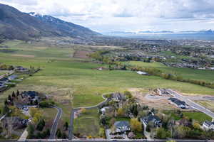 Aerial view with a rural view and a mountain view