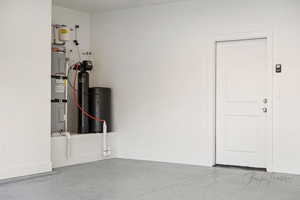 Utility room with secured water heater