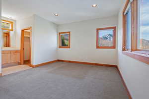 Bedroom with walk in closet