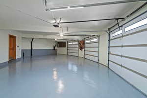 Three car garage with extra width.