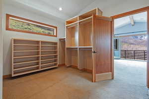 Walk in closet for the primary bedroom
