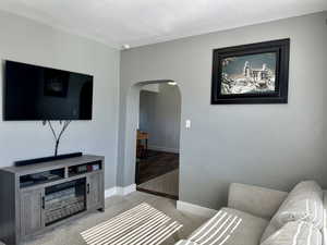 Living room with light creamy colors letting the natural light flood the rooms