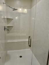 Bathroom with a shower stall