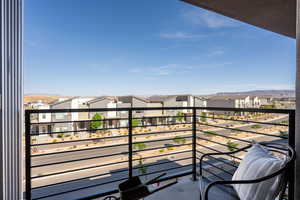 Balcony featuring a residential view