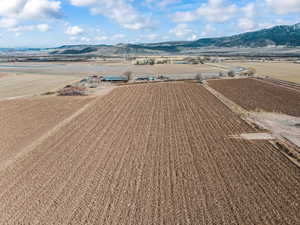 Bird's eye view with a mountain view and a rural view
