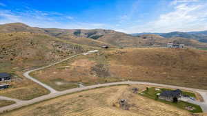 Aerial view featuring a mountain view and a rural view
