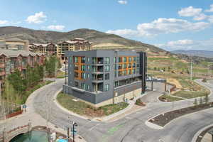 Exterior space with a mountain view