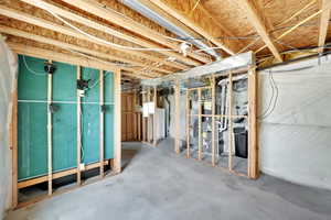 View of unfinished basement