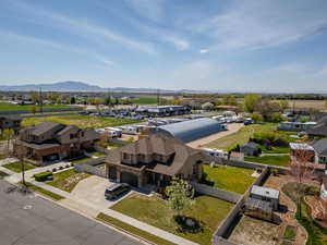 Drone / aerial view with a mountain view