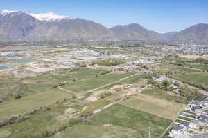 Birds eye view of property with a mountain view and a residential view