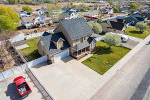 Bird's eye view with a residential view