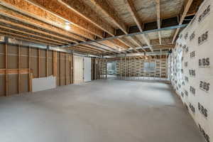 View of unfinished basement