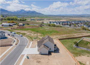 Drone / aerial view with a mountain view