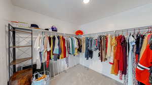 Primary Bedroom Spacious closet featuring carpet floors