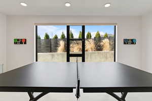 Unfurnished dining area featuring recessed lighting and plenty of natural light