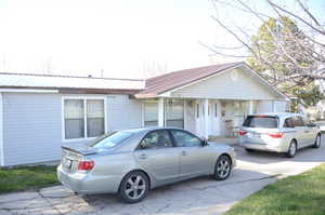 View of front of home with metal roof