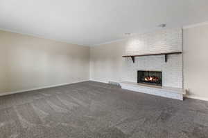 Painted Brick & Gas Fireplace