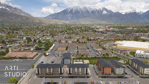 Aerial view featuring a mountain view