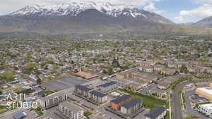 Aerial view featuring a mountain view