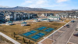 Bird's eye view with a mountain view and a residential view