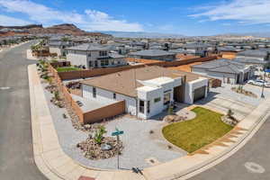 Aerial view with a residential view and a mountain view