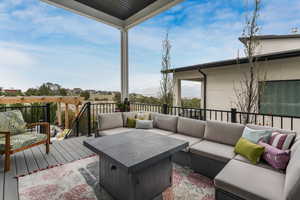 Breathtaking mountain and city views unfold from this spacious deck, offering a stunning backdrop for relaxation and entertaining.