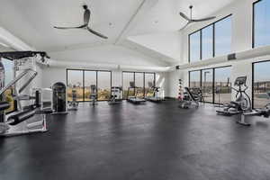 Expansive fitness center with breathtaking views while you work out.