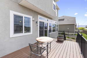 Wooden deck with fence