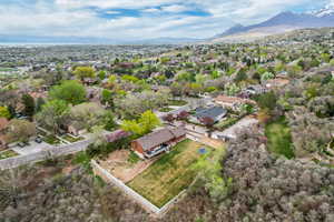 Aerial view with a mountain view and a residential view