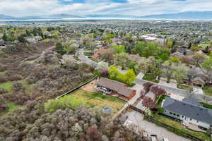 Aerial view with a mountain view and a residential view