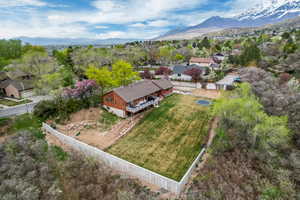 Aerial view featuring a residential view and a mountain view