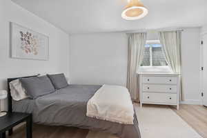 Bedroom featuring light wood finished floors