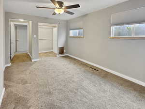 Updated bedroom with large closet