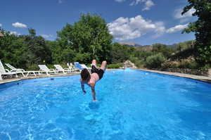 Pool with a mountain view