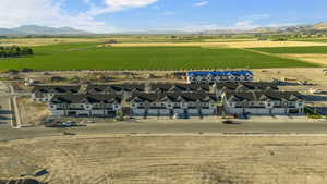 Bird's eye view featuring a mountain view and a rural view