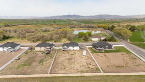 Drone / aerial view featuring a rural view and a mountain view