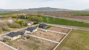 Bird's eye view featuring a mountain view and a rural view