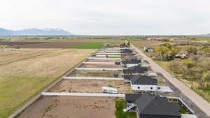 Drone / aerial view with a rural view and a mountain view