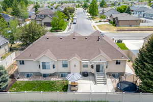 Aerial perspective of suburban area