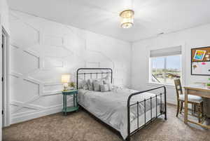Bedroom with carpet