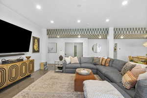 Living room featuring recessed lighting
