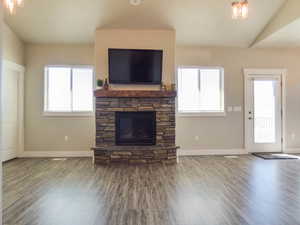 Family room with fireplace