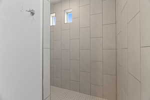 Full bath featuring a tile shower