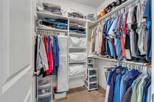 Spacious closet featuring carpet floors