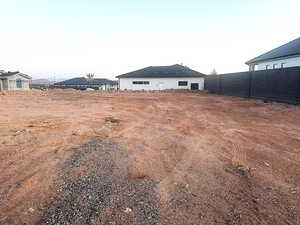 View of yard with fence