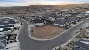Aerial view at dusk with a mountain view and a residential view