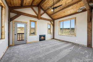 master bedroom connected to deck on garage side of house.