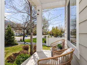 View of patio featuring a porch